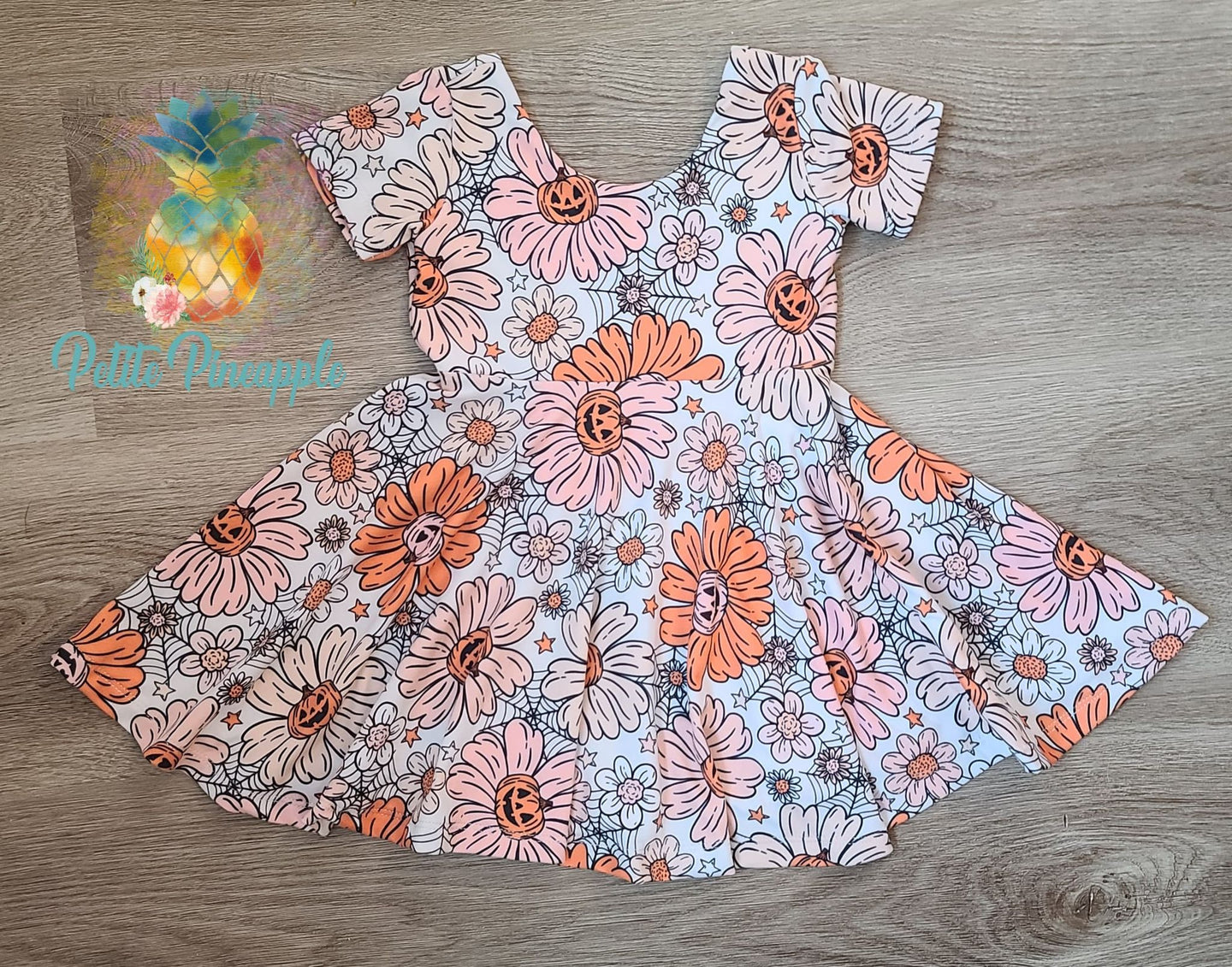 Halloween dress - Halloween Floral Dress - Halloween toddler dress - Floral spooky dress