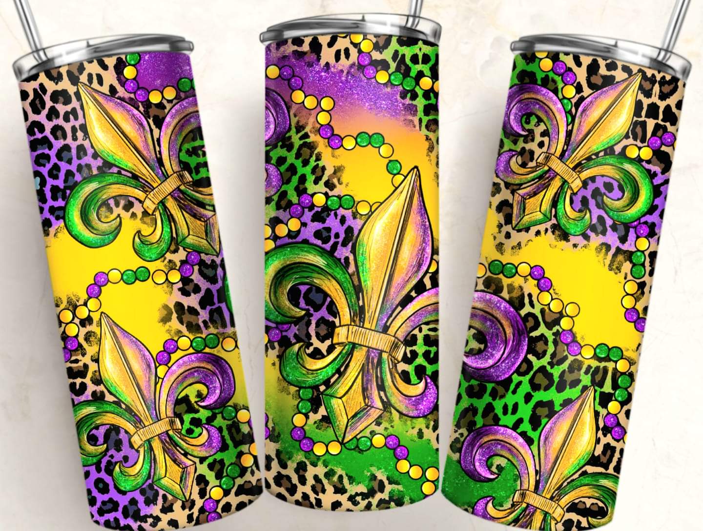 Mardi Gras tumbler