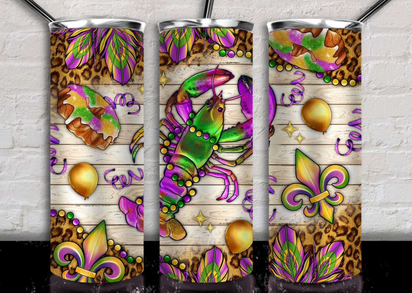 Mardi Gras Crawfish tumbler