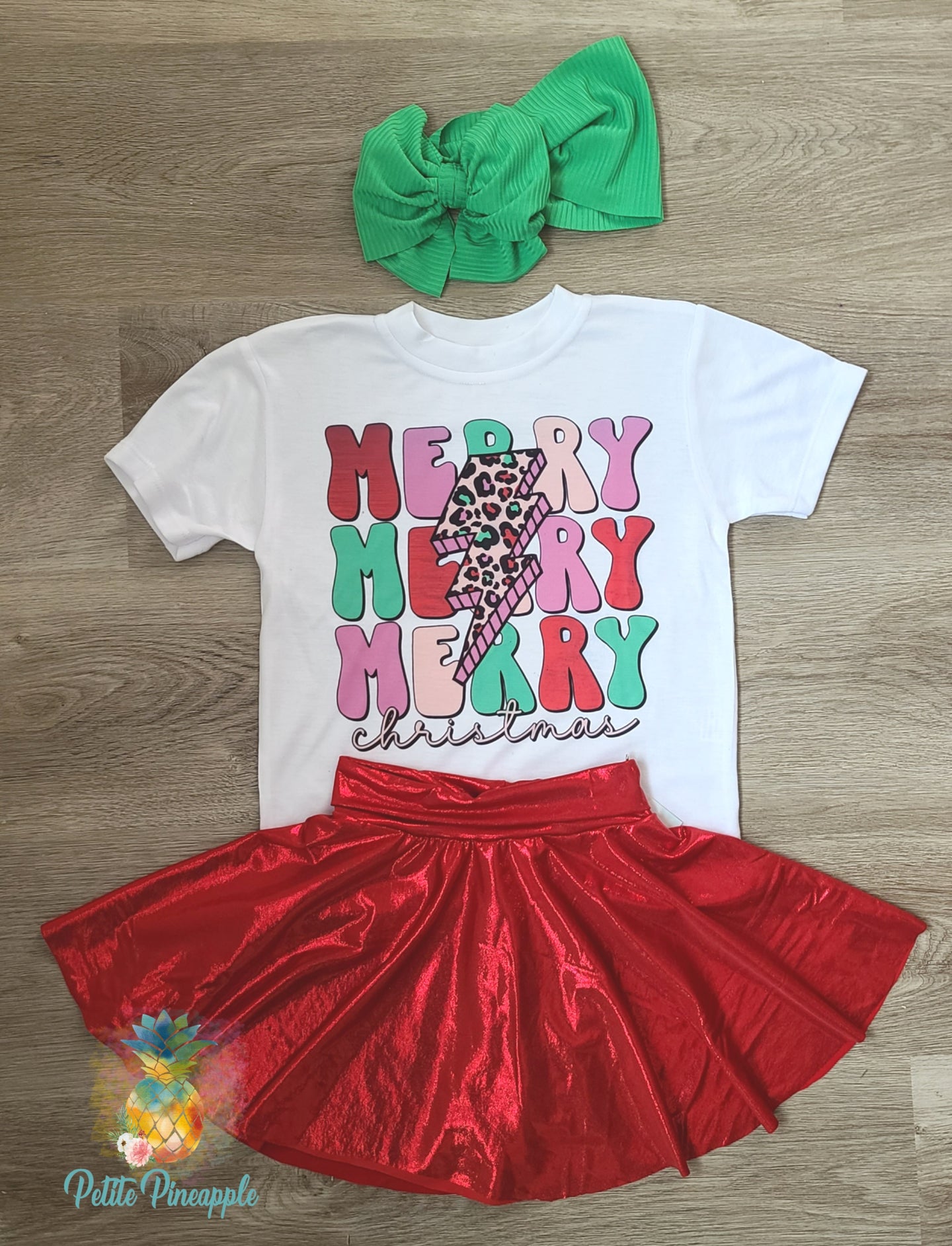 Christmas outfit - Christmas skirt - Christmas bow